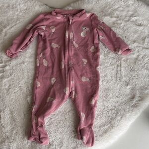Cozy Pink Footed One-Piece Zipper Sleepsuit